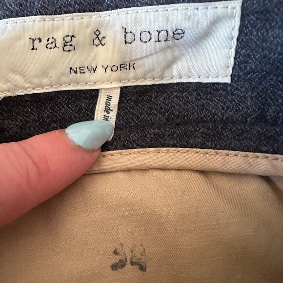 RAG & BONE | Gray Flannel Straight Leg Trouser Pants Slim Fit  | Size 34x34 - Picture 5 of 5